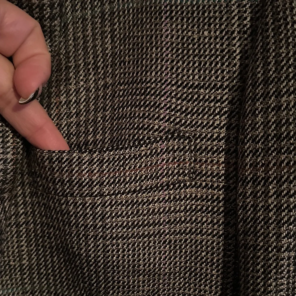 Bill Blass Checkered Blazer in Brown and Gray